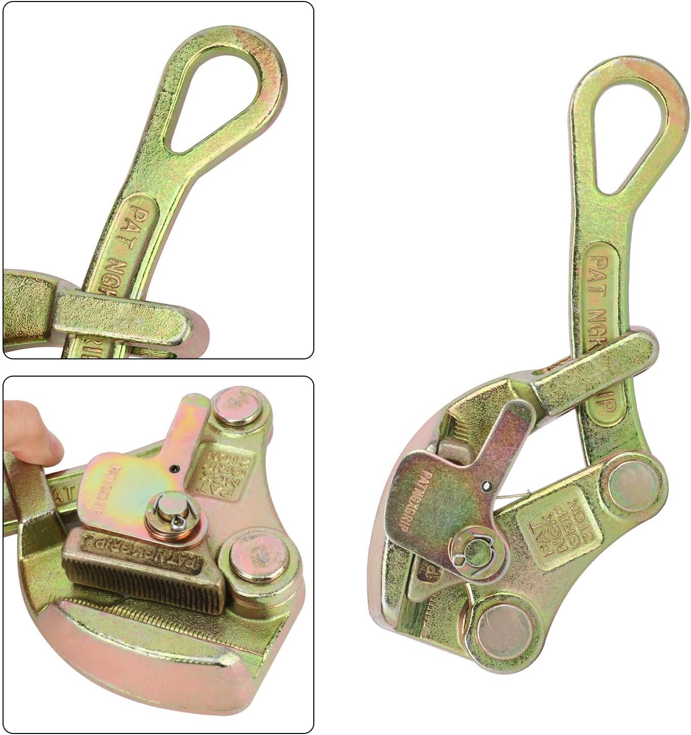 1 Pack 2T Cable Grip, 4409 lbs Wire Gripper, Wire Rope Tightener, Cable Pulling