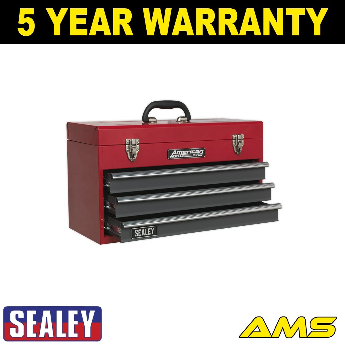 Sealey American PRO� Tool Chest 3 Drawer Red/Grey AP9243BB