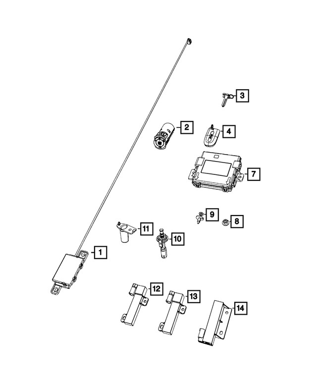 Genuine Mopar Integrated Key Fob Transmitter 68477911AC
