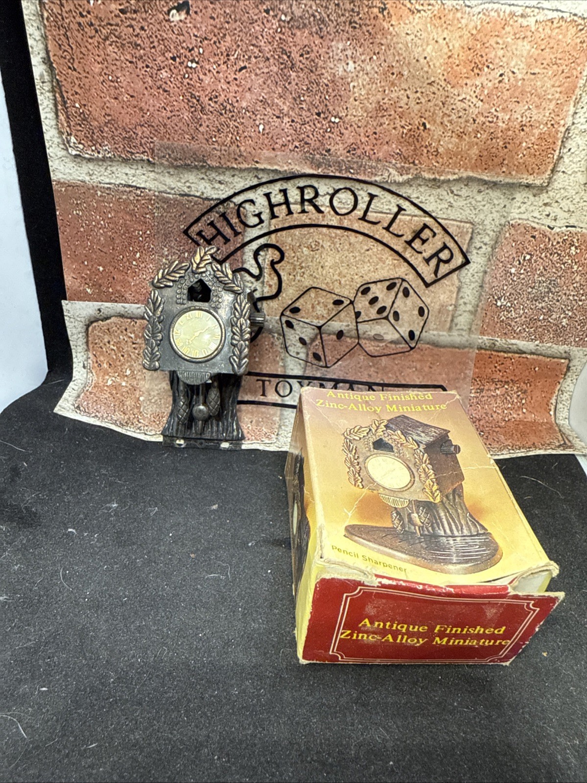 Vintage Metal Mini Pencil Sharpener Cuckoo Clock with Original Box  Woolworth