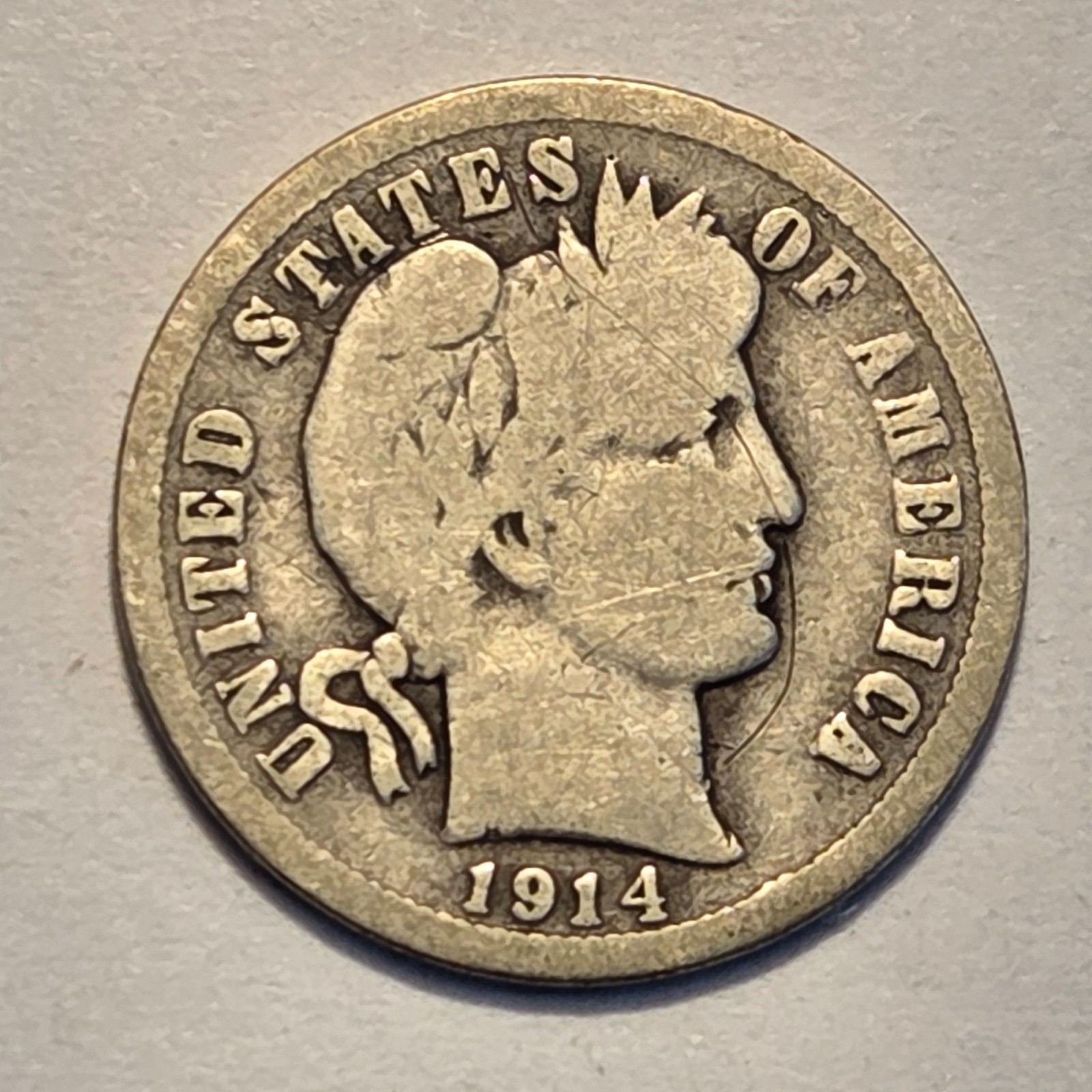 #4 Nicer Low Mintage 1914 P Barber Liberty Dime