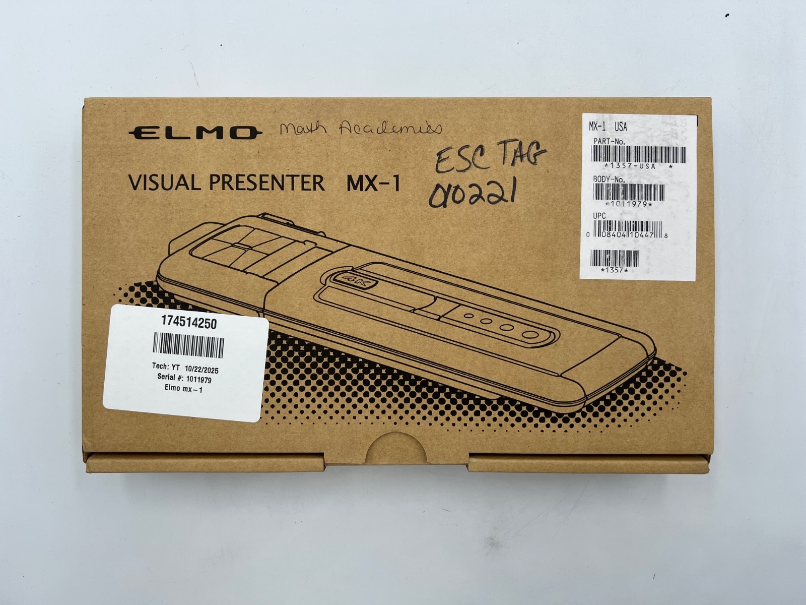 Elmo MX-1 Visual Presenter 4K Document Camera Fold Flat With USB Cable