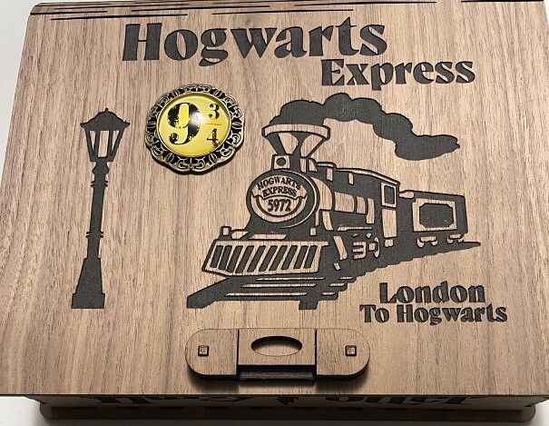 Hand Made Custom Harry Potter & Hogwarts Themed Wooden Keepsake Laser Etched Box