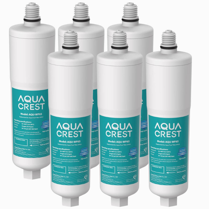 AQUA CREST AP431 Water Filter eplacement for 3M Aqua-Pure AP431, HF8-S,6 Packs