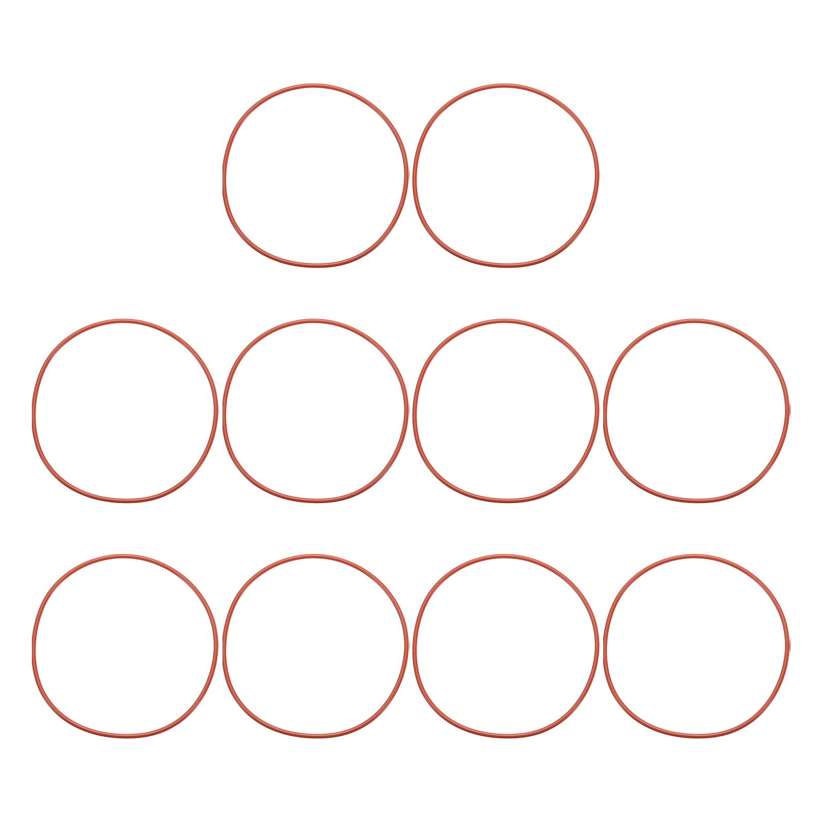 10Pcs Silicone O-Ring 125mm OD 119mm ID 3mm Width VMQ Sealing Gasket, Red