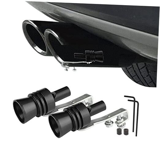 2PCS Car Turbo Whistle, Aluminum Alloy Universal Turbo Whistle, XL Size Black