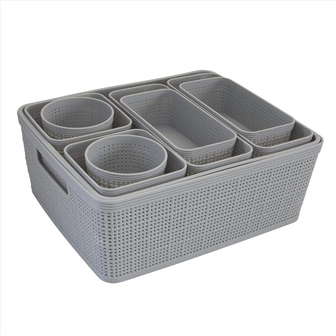 Simply Green Vanderbilt Ten Piece Basket Eco Organzire Set of 10 Eco Friendly