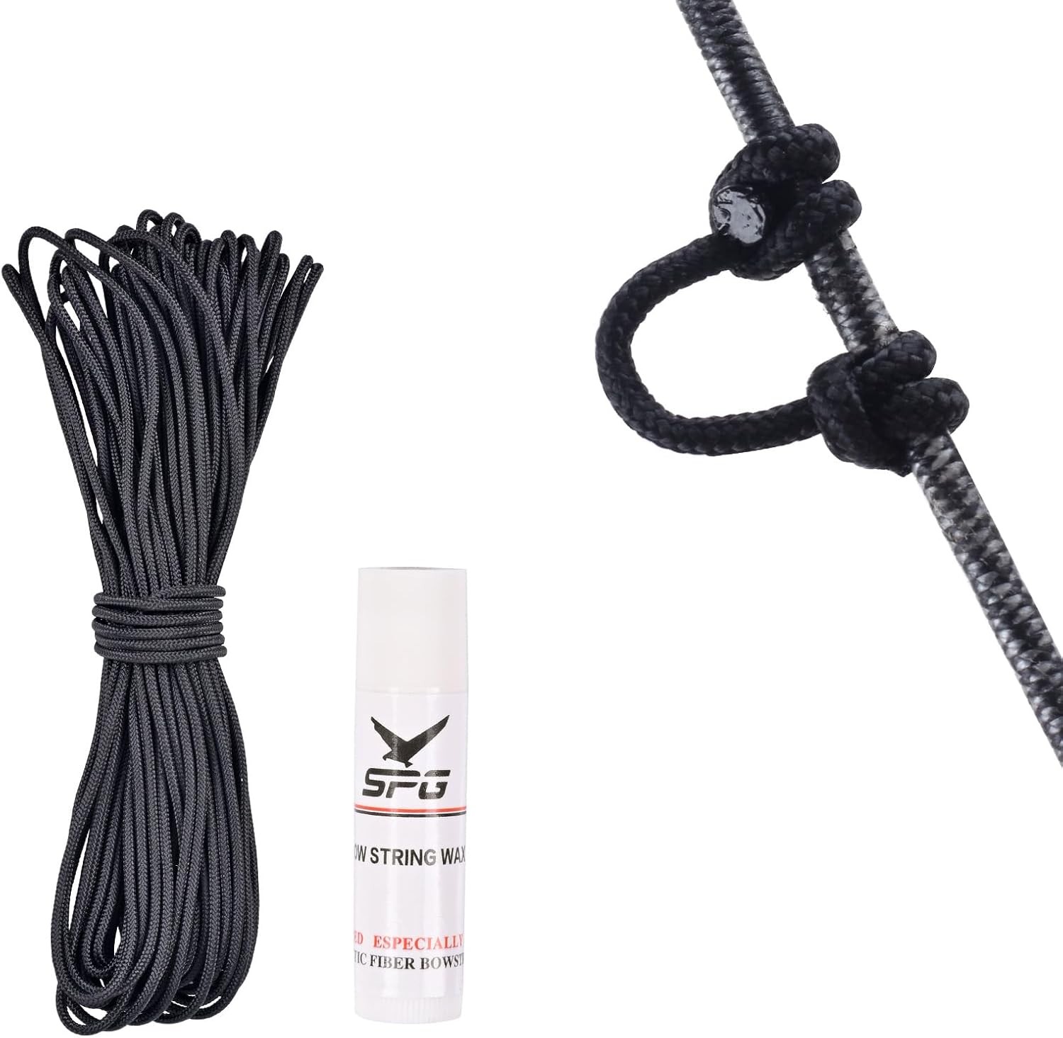 Archery D Loop String 59ft with Wax Durable for Compound Bow Up to 200lbs