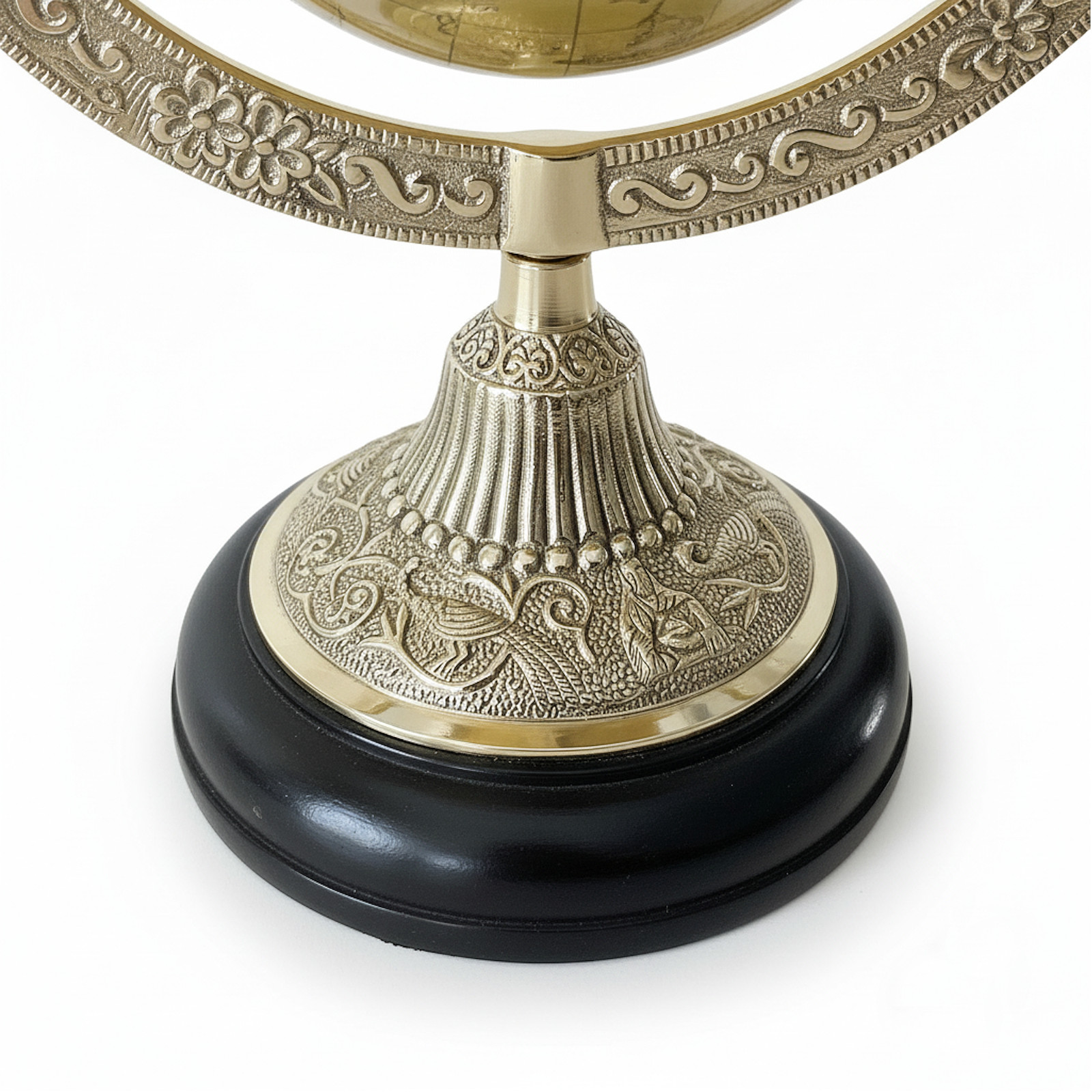 Vintage Style Brass Armillary Sphere Globe Decor - 12" Celestial Model