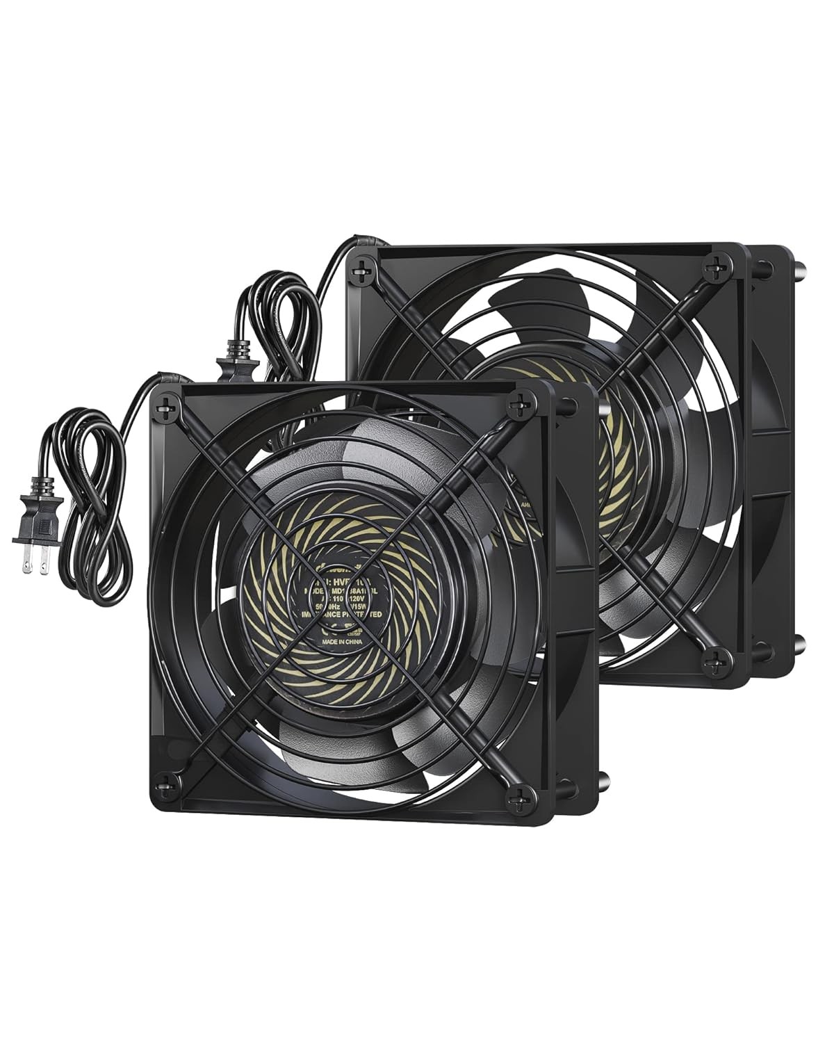 DEWENWILS 2 Pack 120V AC Fan, Waterproof Exhaust Fan 120mm, 18W 2850RPM 90CFM, D