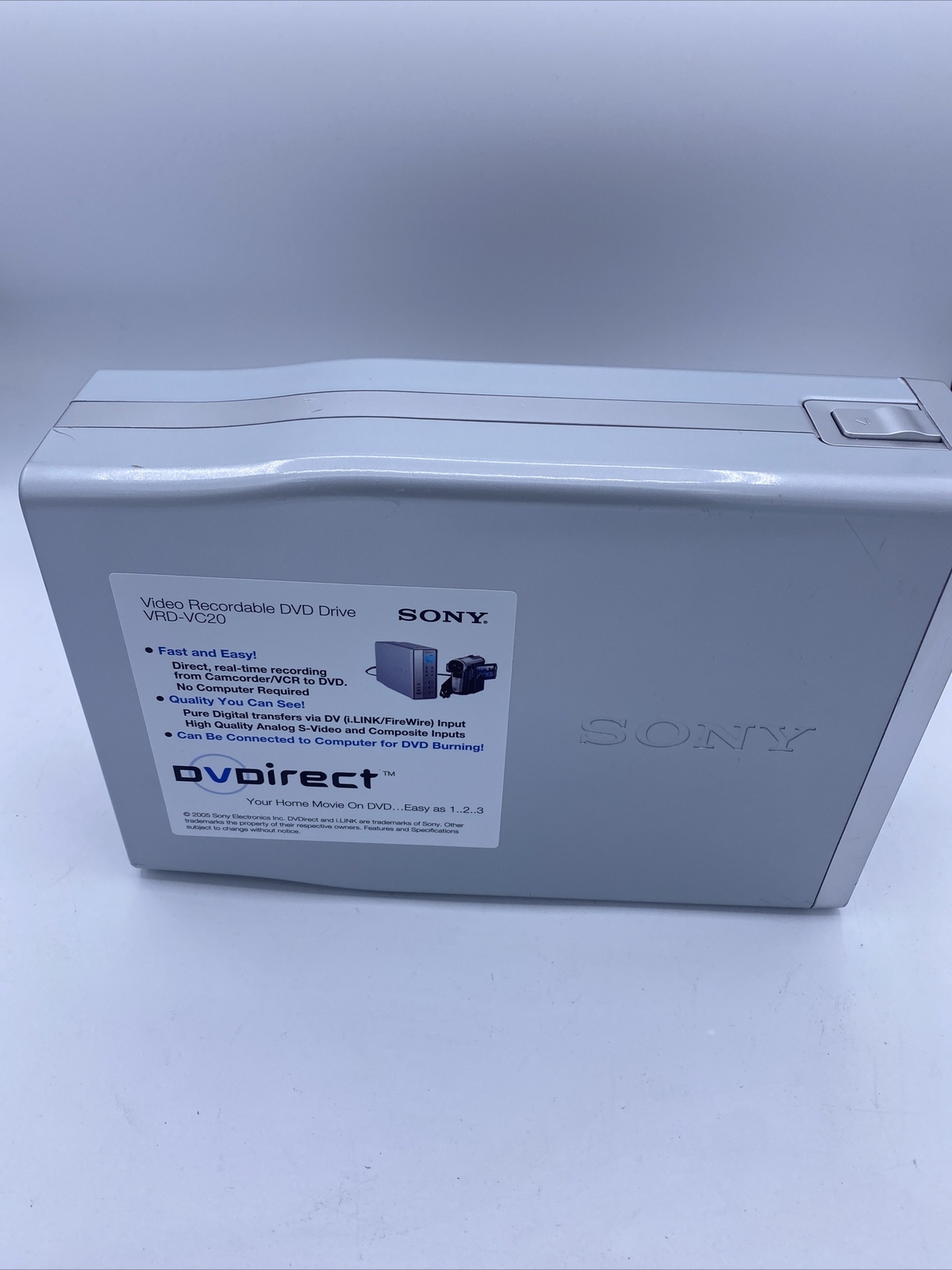 Sony VRD-VC20 Recorder Writer DVDirect with DV input Ext DVD-R DVD+R RW