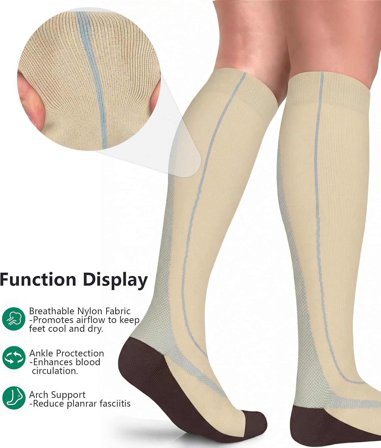 3 Pack Copper Compression Socks - Compression Socks Women & Men Circulation - Be