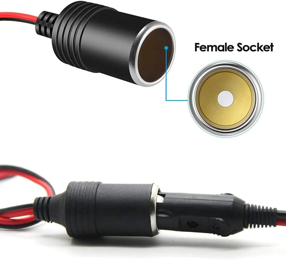 Car Cigarette Lighter Female Socket Cable Plug Adapter DC 12V / 24V Car Charger