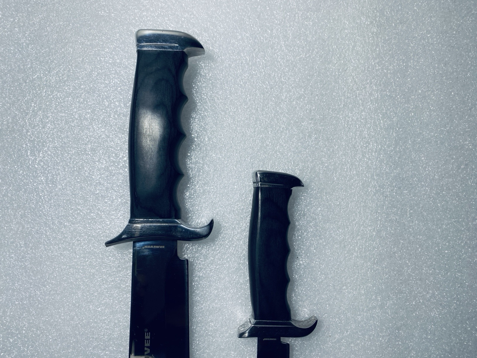 HUMVEE 2Pc. Large/Small Mirror Polished Bowie Knife Combo Set W/ Sheath - (READ)