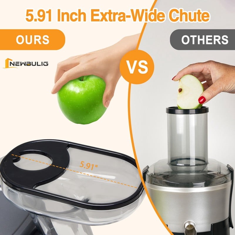 Cold Press Juicer, Slow Masticating Juicer Machines with Extra Wide Feed Chute