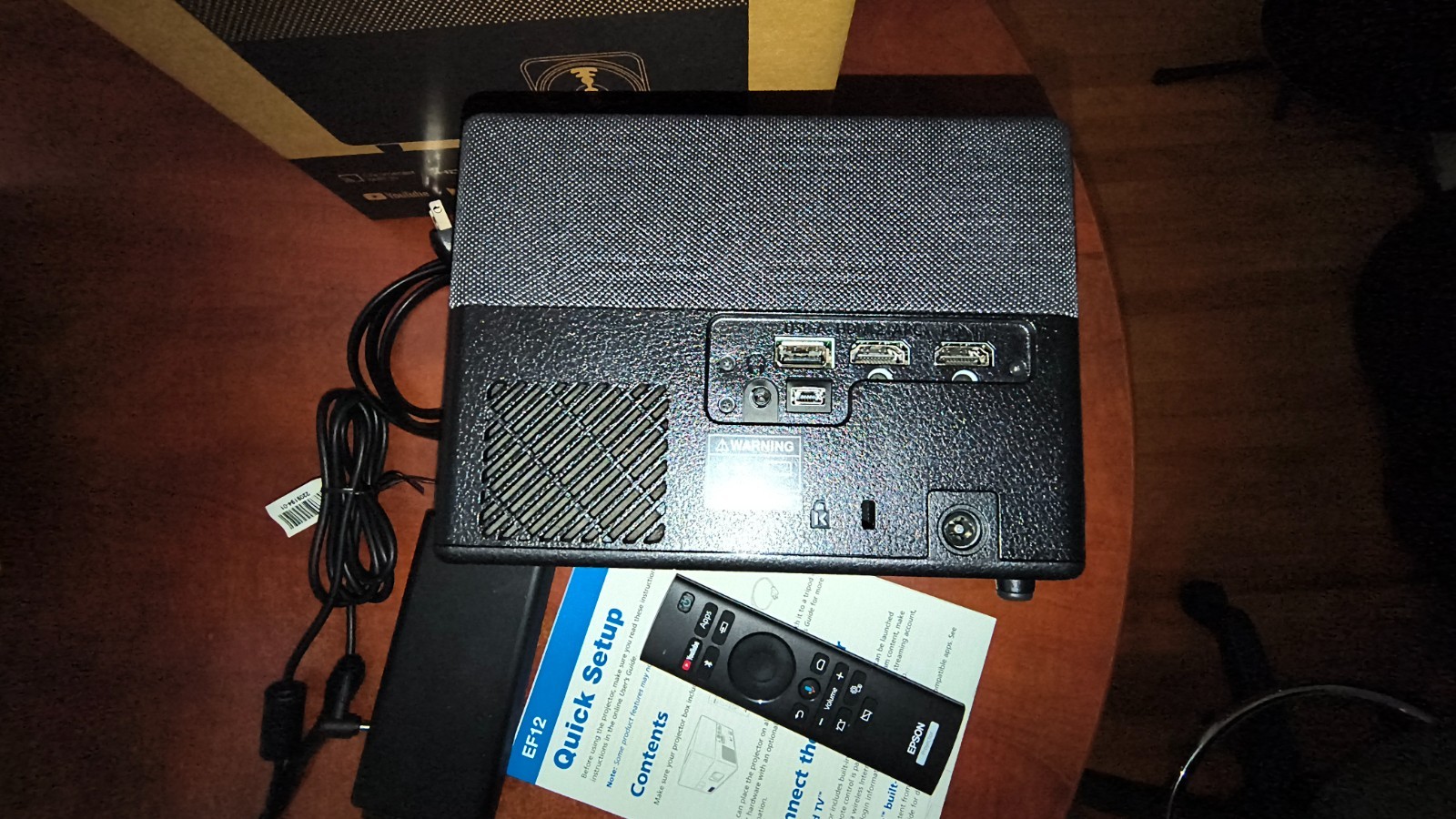 Epson EF-12 Portable Desktop LCD Laser Projector, Android TV, HDMI, Black