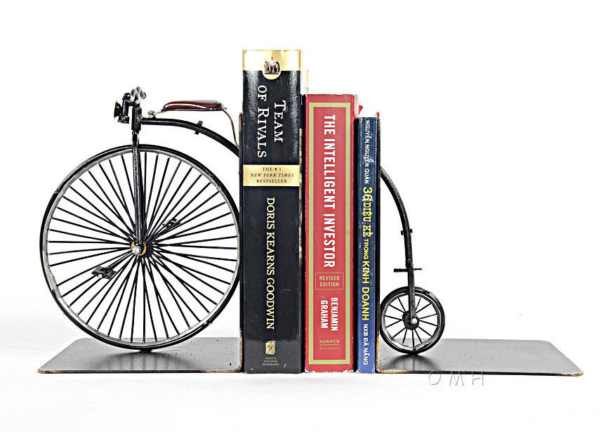 1870 High Wheeler Penny Farthing Bicycle Metal Bookend Model 12" Cycling Decor