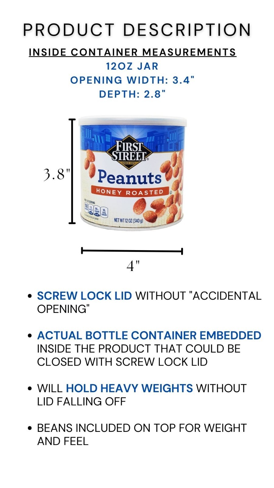 Stash Can Peanuts Diversion Safe Screw Lock Hidden Compartment For Valuables
