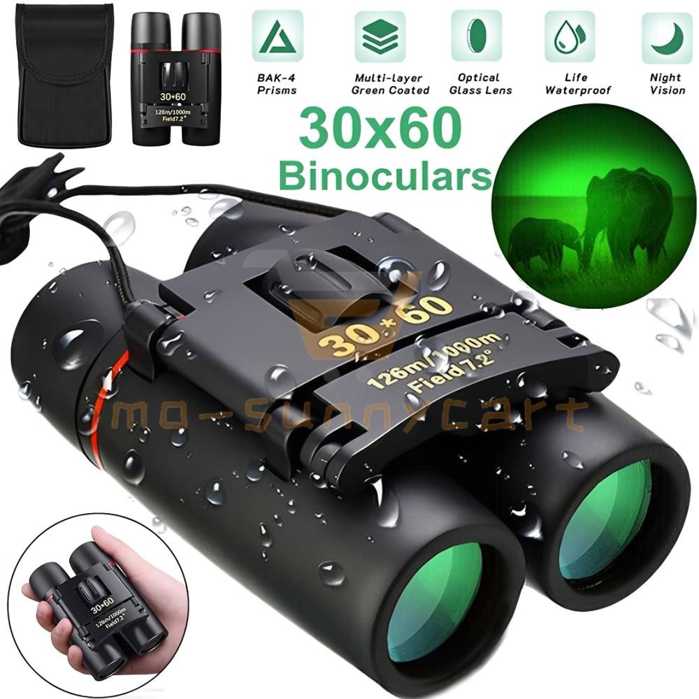 30X60 Militar/y Zoom Powerful Binoculars Day/Low Night Hunting Camping Outdoor