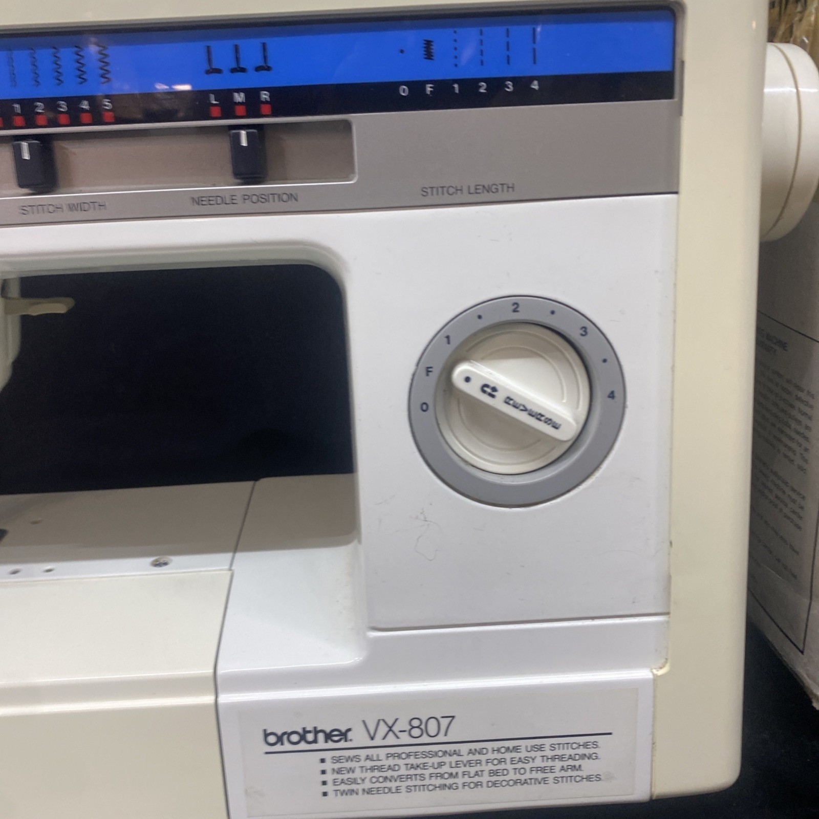 Brother VX-807 Sewing Machine With Box Manual & Foot Pedal