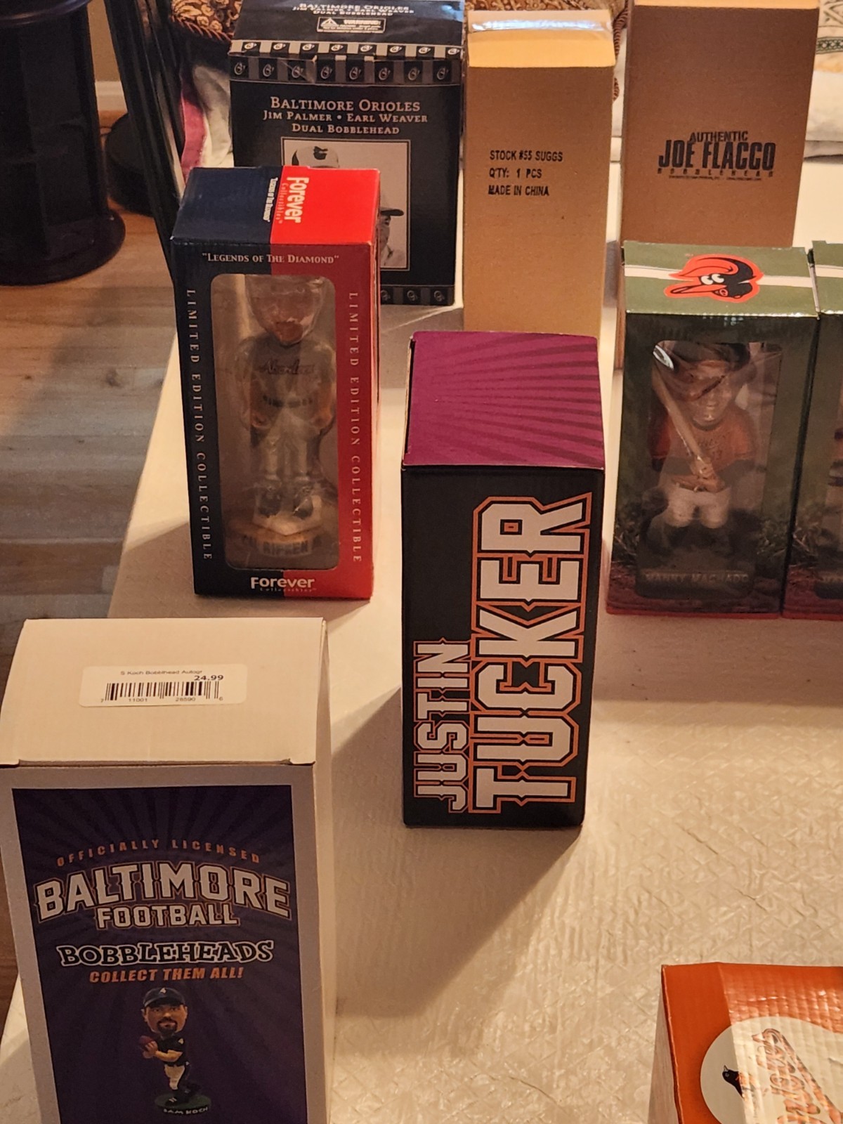 Baltimore Ravens & Orioles Bobblehead Collection – Ray Lewis, Ed Reed, Flacco