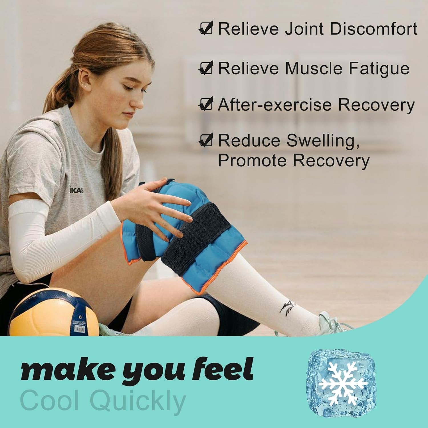 Ice Pack for Knee Pain Relief Reusable Hot Cold Compress with Adjustable Strap