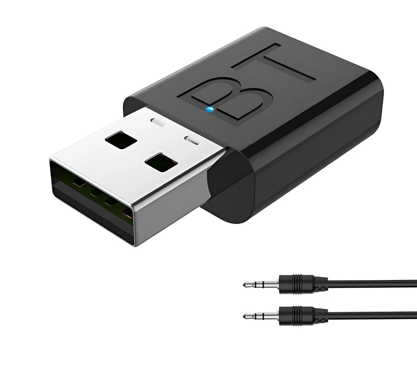 USB Bluetooth 5.0 Audio Receiver to 3.5mm AUX Adapter for PC Car Speaker TV