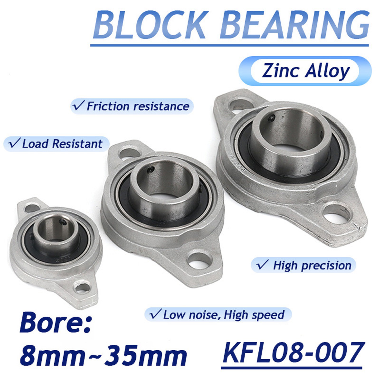 8~35mm KFL08-007 Pillow Block Bearing Flange Block Bearing Mounted Ball Flange