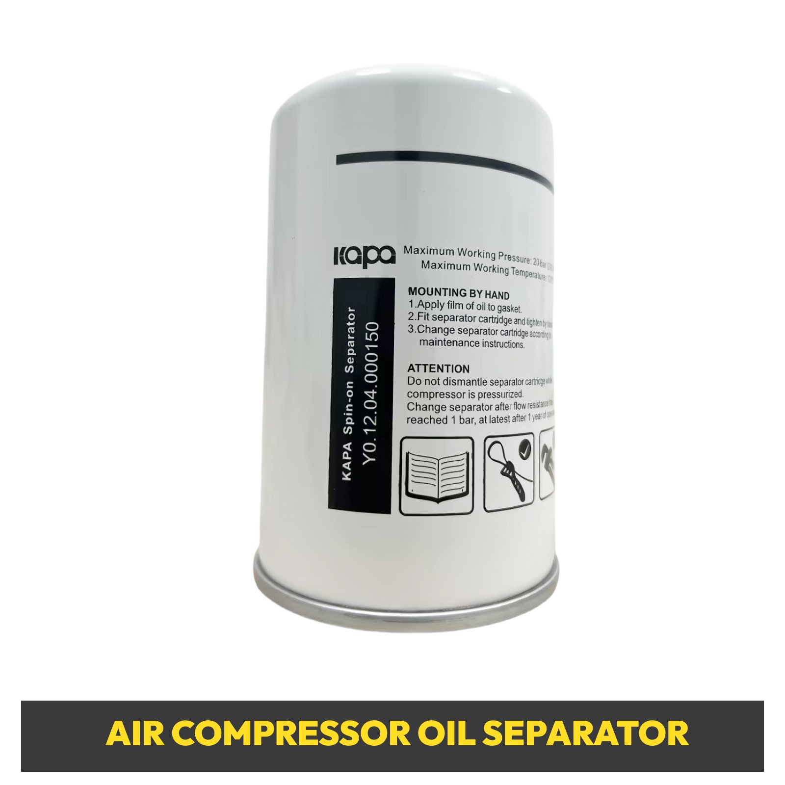 Spin-On Oil Separator Direct Replacement SS902 for 5-10HP Screw Air Compressor