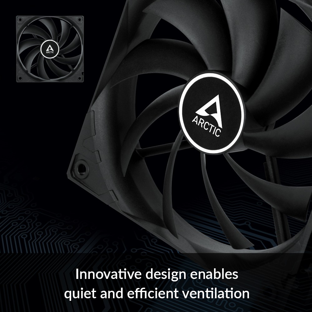 ARCTIC F12 (Black) 120 mm Standard Case Fan Computer Push or Pull B-Stock