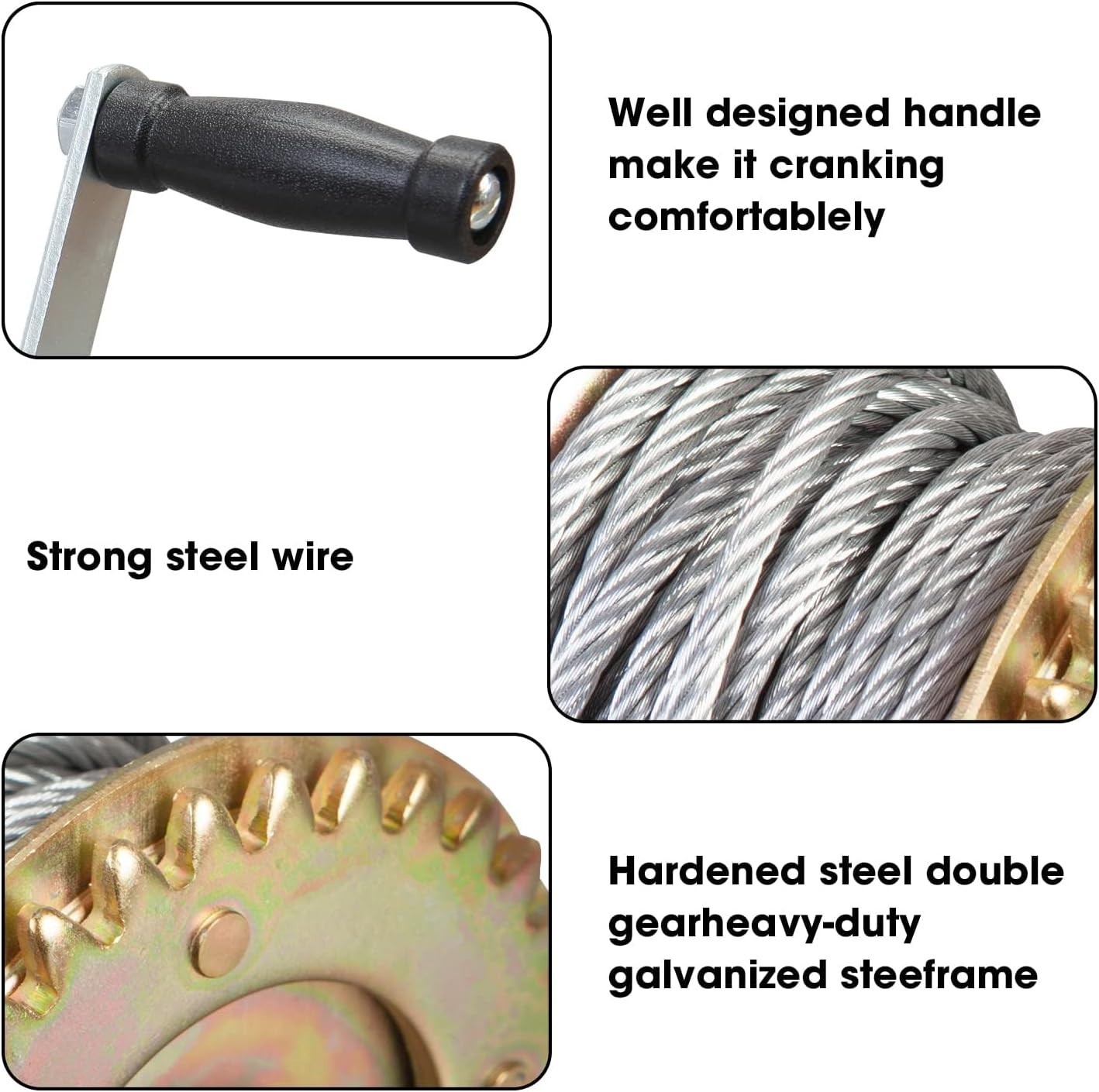 Lightweight Hand Winch with High Capacity for Lifting and Pulling Tasks