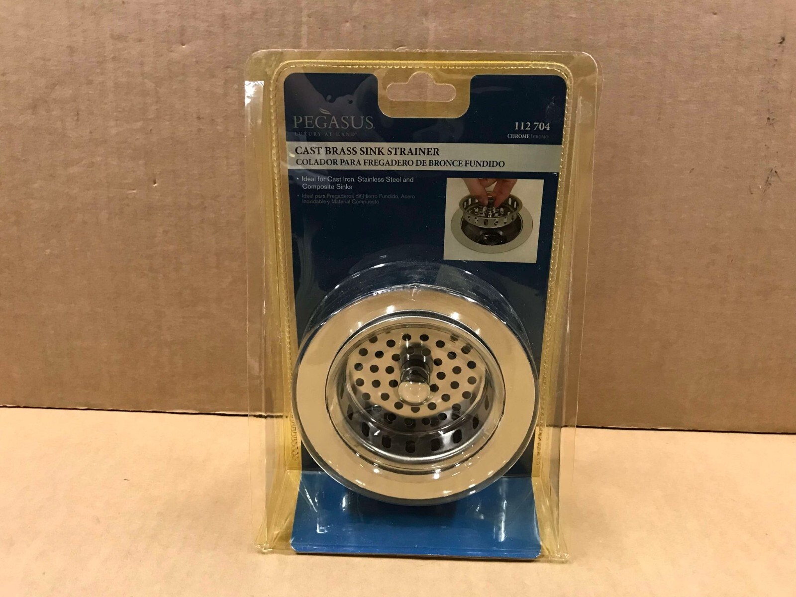 New Pegasus Cast Brass Sink Strainer, Chrome - 112 704