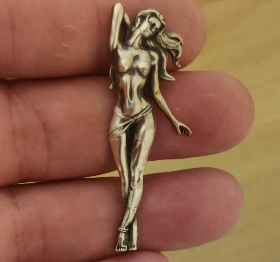1 piece Brass Sexy and charming girl Statue badge DIY sticker suitable