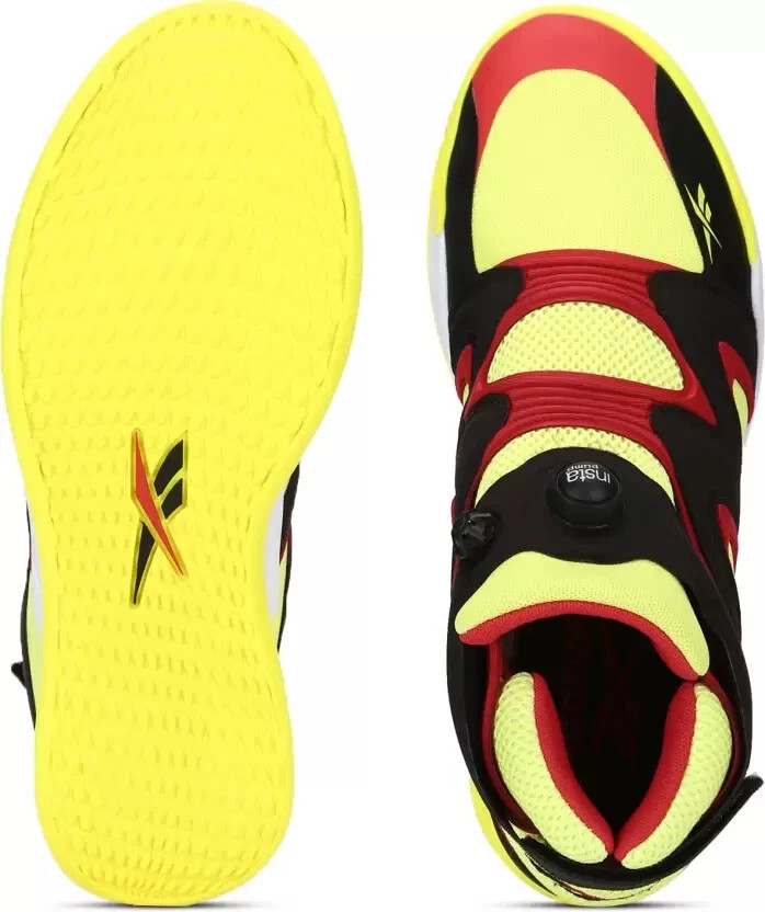 Reebok Instapump Fury Zone Yellow Red Black Basketball Sneakers G55142 Mens Size