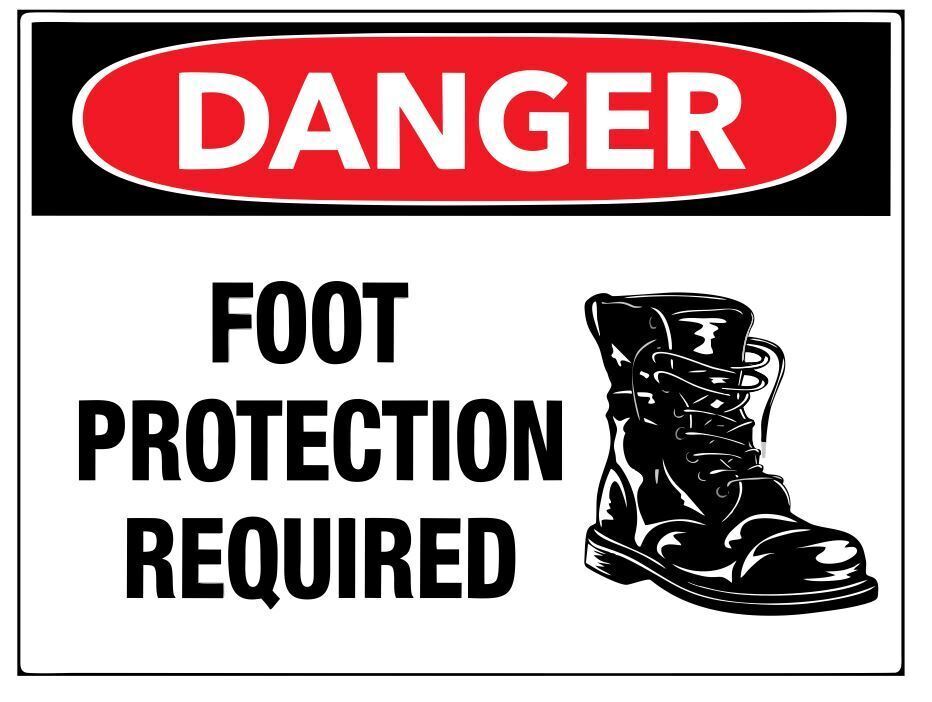 Foot Protection Required Safety Sign Sticker Decal