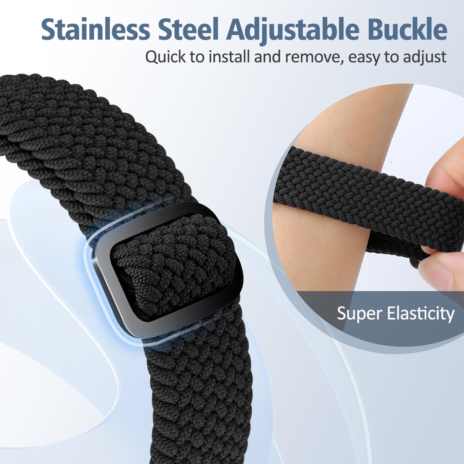VNDAPT Elastic Braided Bands Compatible with Fitbit Charge 5/Fitbit Charge 6 ...