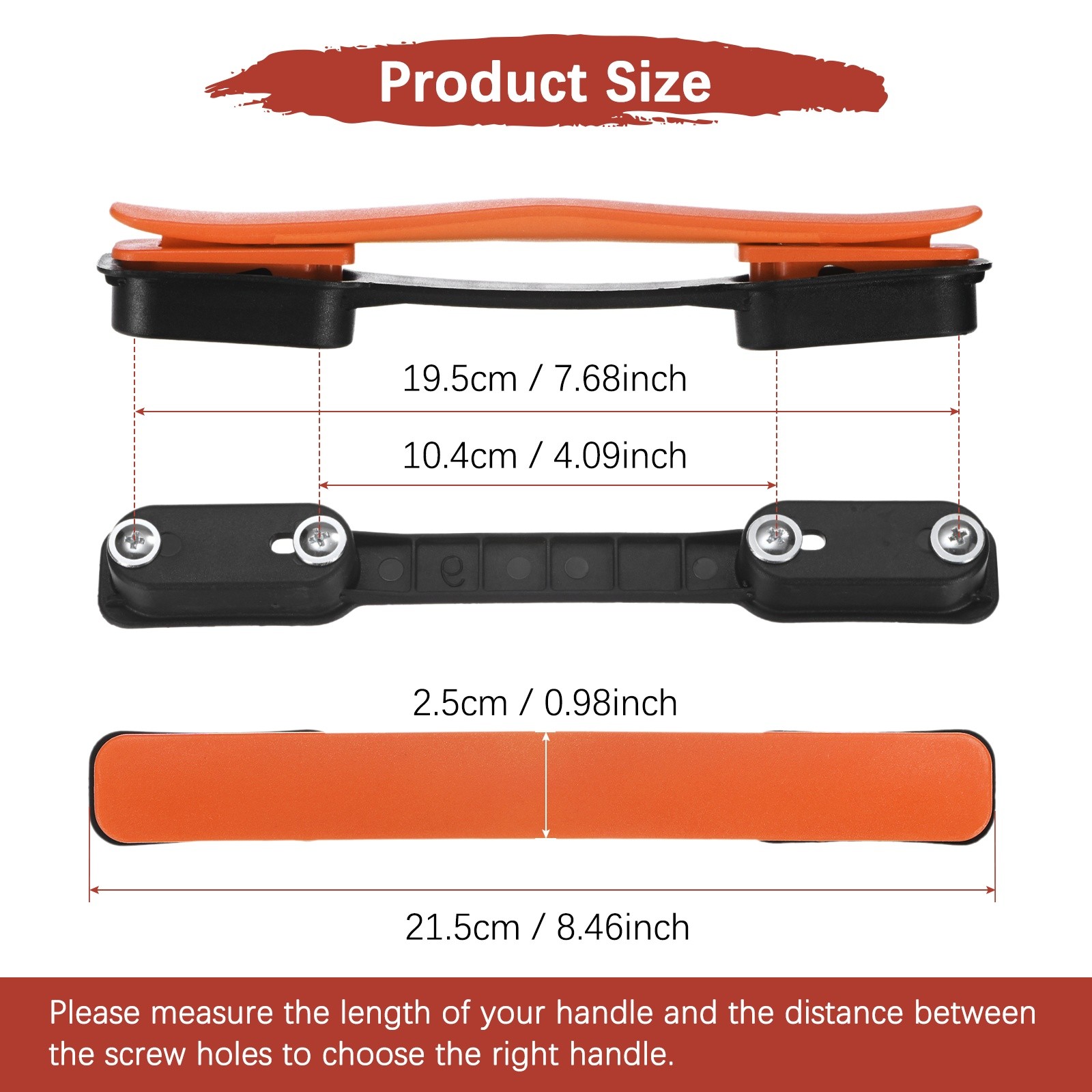 2PCS Luggage Replacement Handle for Suitcase - [Orange-8.5IN]