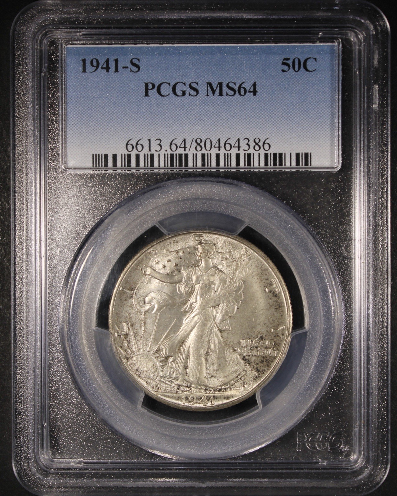 1941-S Walking Liberty Half Dollar - 50c PCGS MS64 - Great Example!