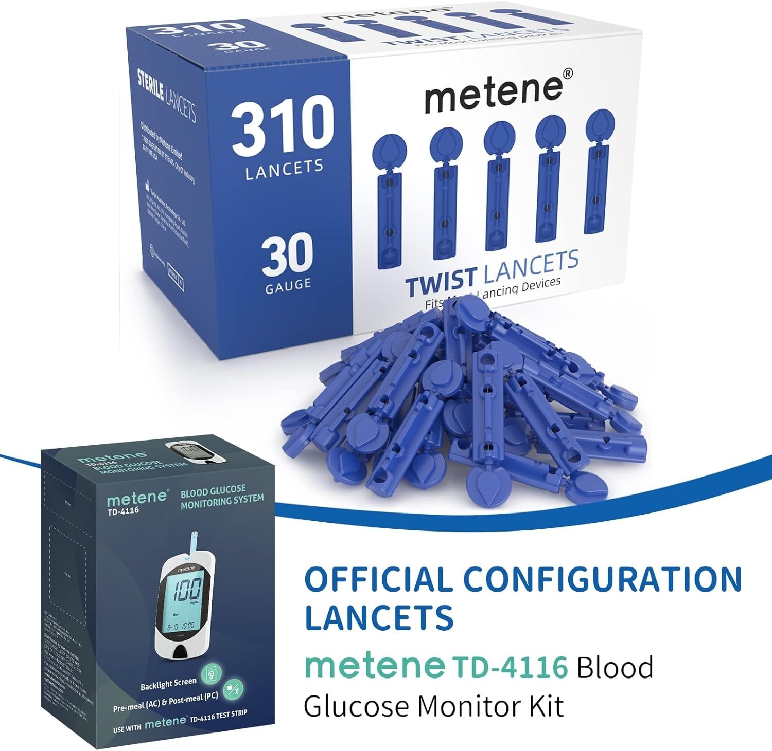 Universal Design 30G Lancets - 310 Count Sterile for Safely Testing Blood Sugar