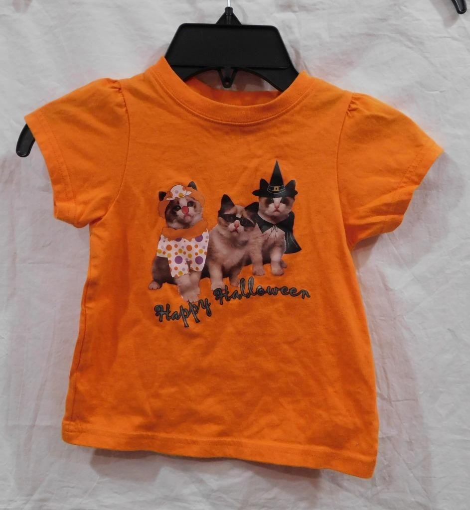GW-Infant Girl's Happy Halloween "Cat" Screenprint Tee from Sunshine Baby-18m