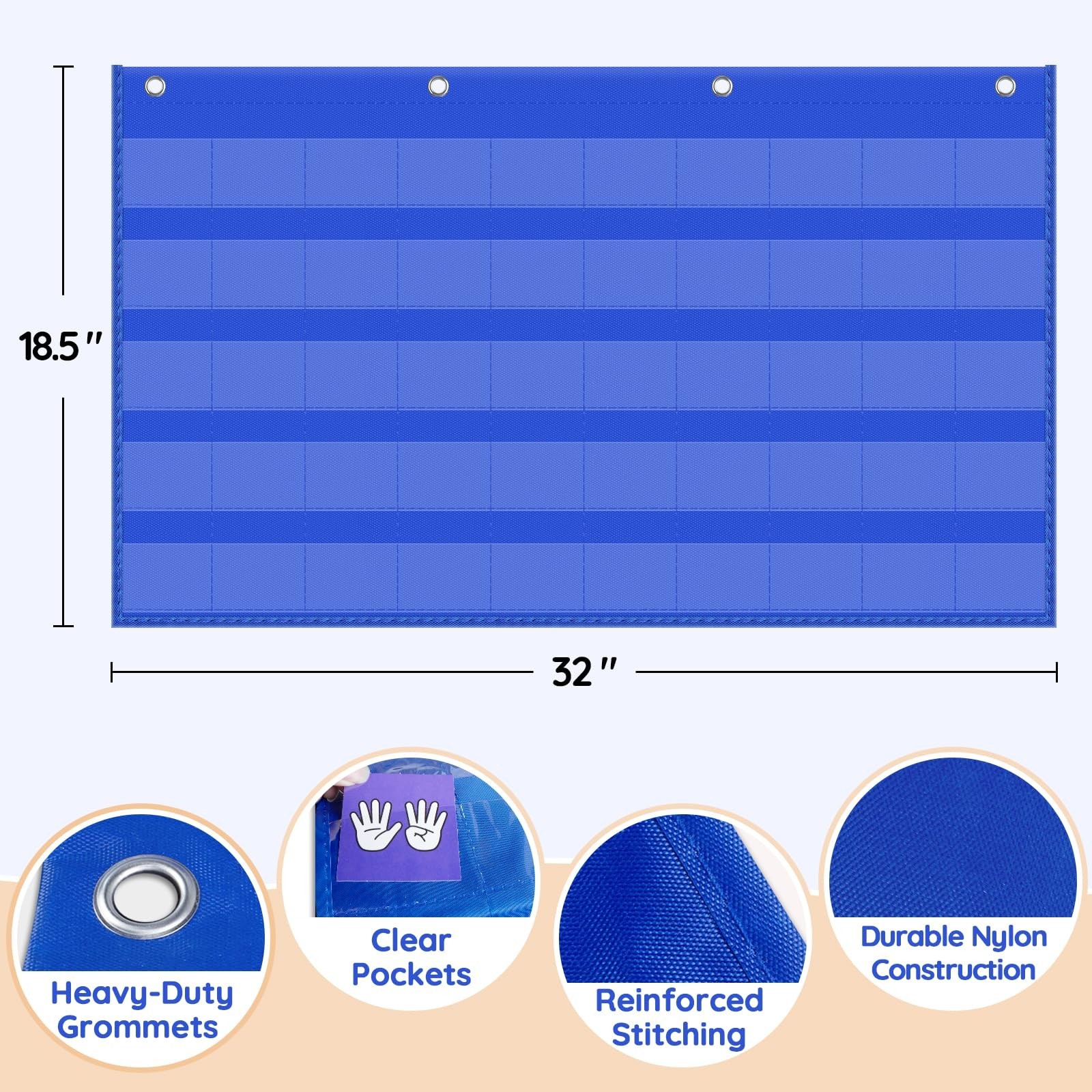 Number Path Pocket Chart with 50 Cards (1-10), Circle Time Learning Center fo...