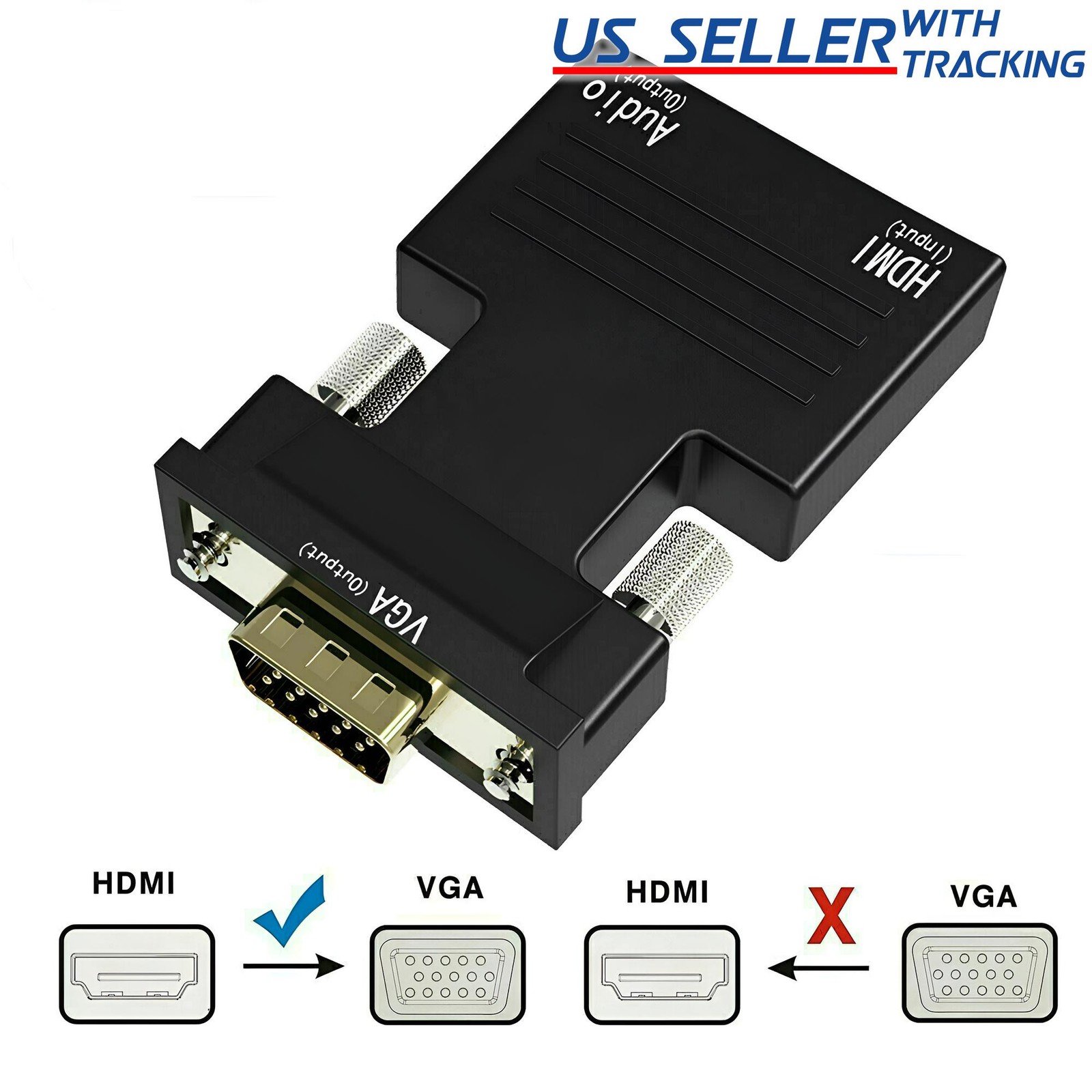 HDMI TO VGA HDMI Female to VGA Male Converter adapter w/ Audio Support 1080P