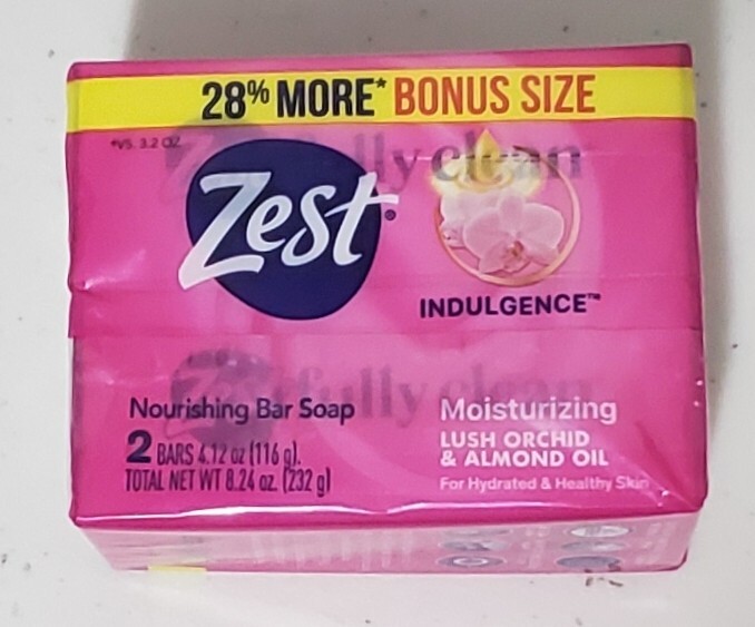 Pack of 2 Zest Indulgence Deodorant Bar Soap 3.2 oz Bars Lush Orchid & Almond