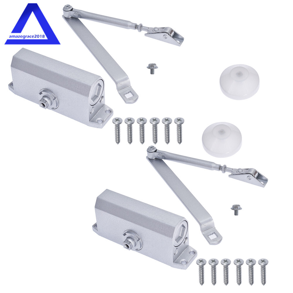 2x 25-45/45-65KG Aluminum Commercial Door Closer Two Independent Valves Control