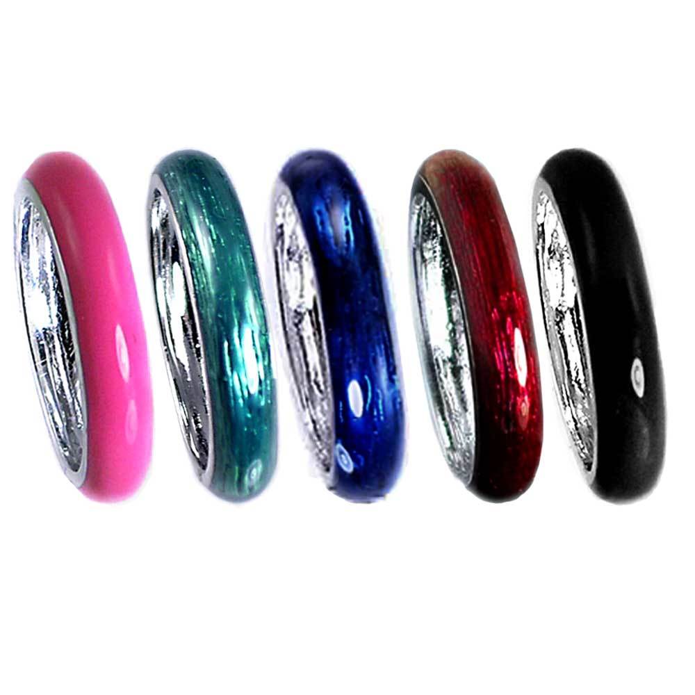 *5-PAK*_SAVE_MULTI-COMBO#1_ENAMEL BAND RING_SZ-8 __925 STERLING SILVER NF