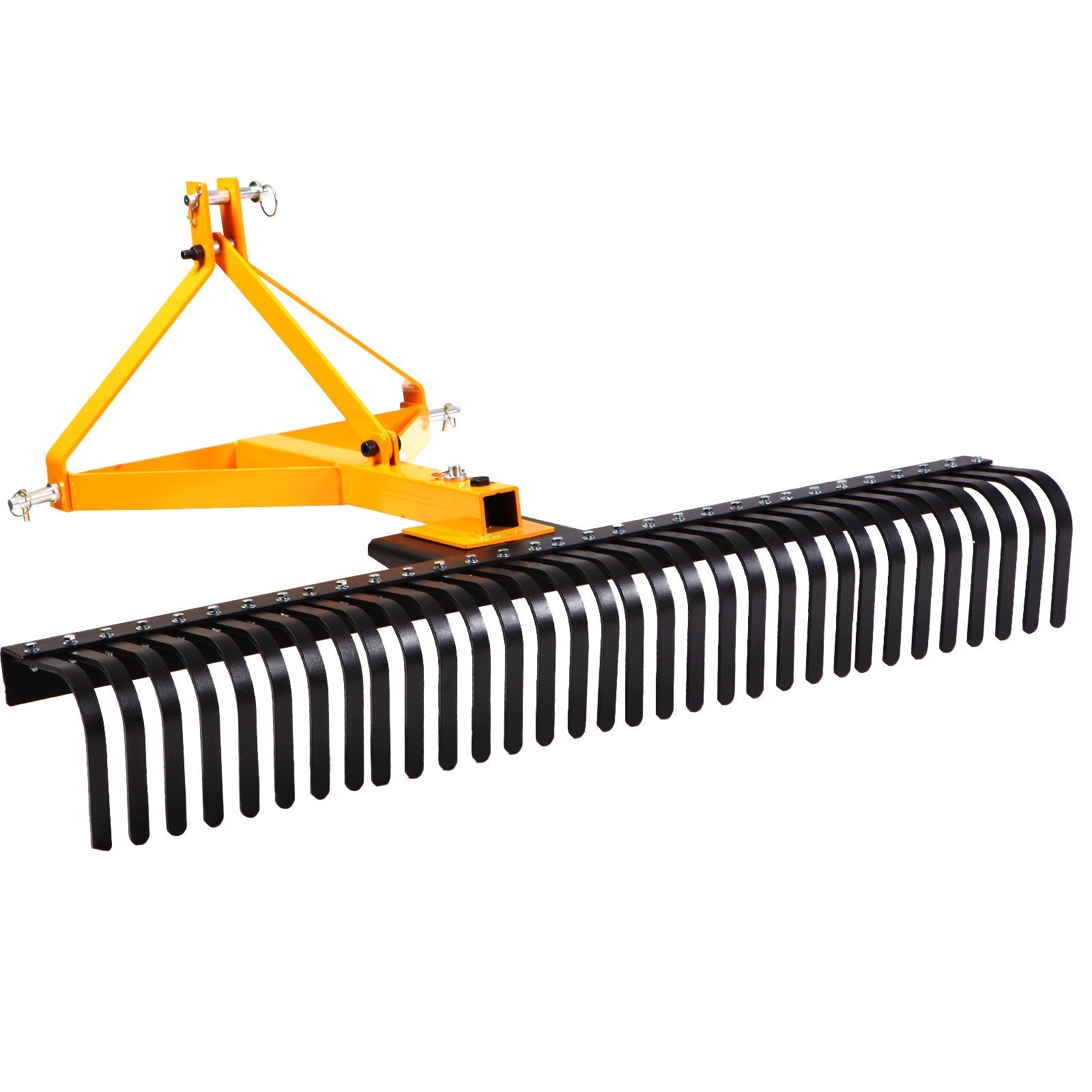 60" 3 Point Rock Rake for Tractors, Heavy-Duty Landscape Rake