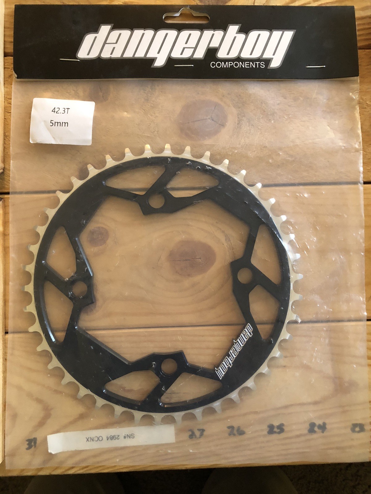 Decimal Chainring Dangerboy 4-Bolt 42.3t  5.0mm Black New!!  "SHIPS FREE"
