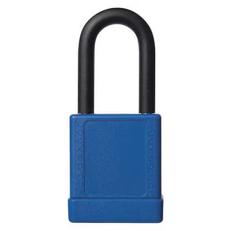 Zoro Select 48Jt69 Lockout Padlock, Keyed Different, Aluminum, Blue, 1 1/2 In,