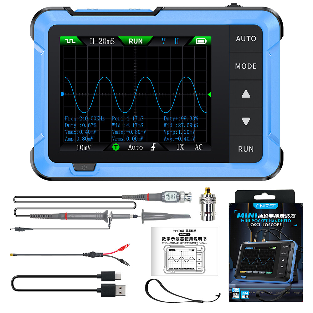 FNIRSI DSO510 2-IN-1 Handheld Digital Oscilloscope Signal Generator 48MS/s 10MHz
