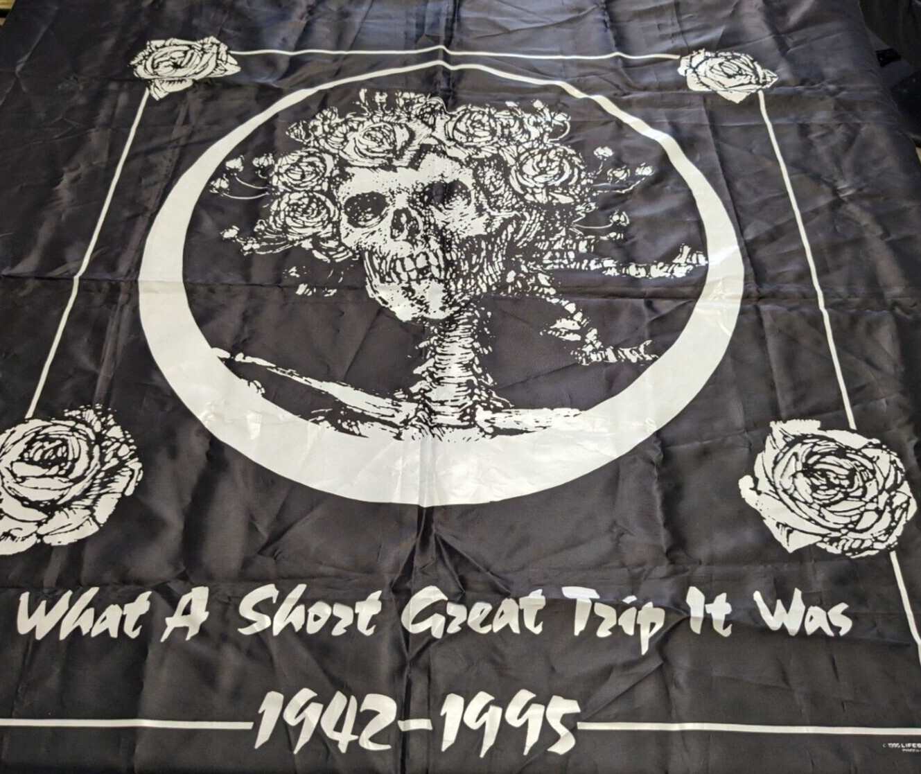 1995 Grateful Dead Jerry Garcia Printed Fabric Tapestry